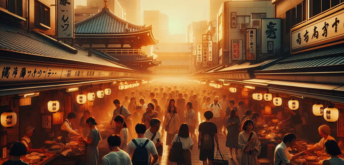 Group of international tourists and Japanese people enjoying cultural experience together in Tokyo s