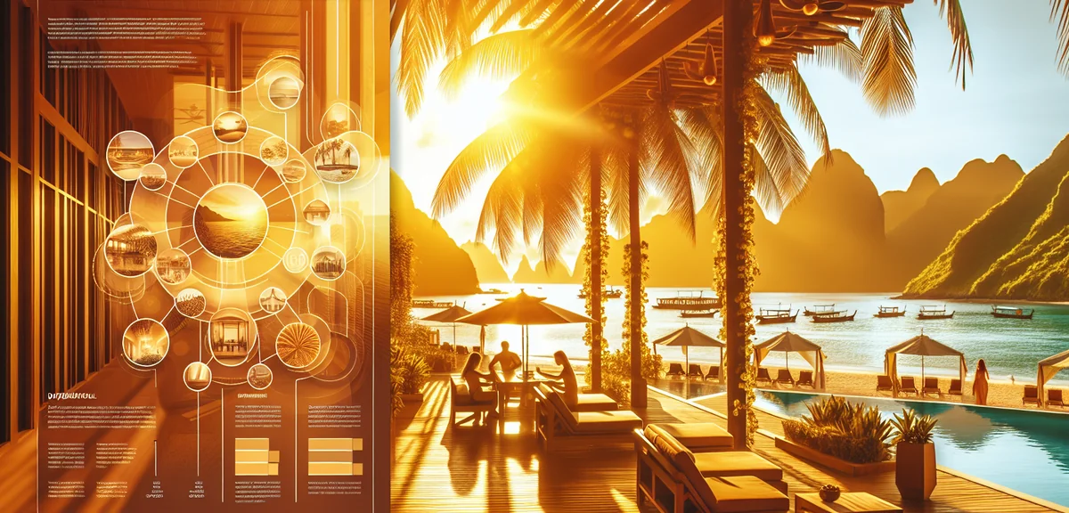 Luxury brand supply chain infographic showing different distribution channels, professional clean de