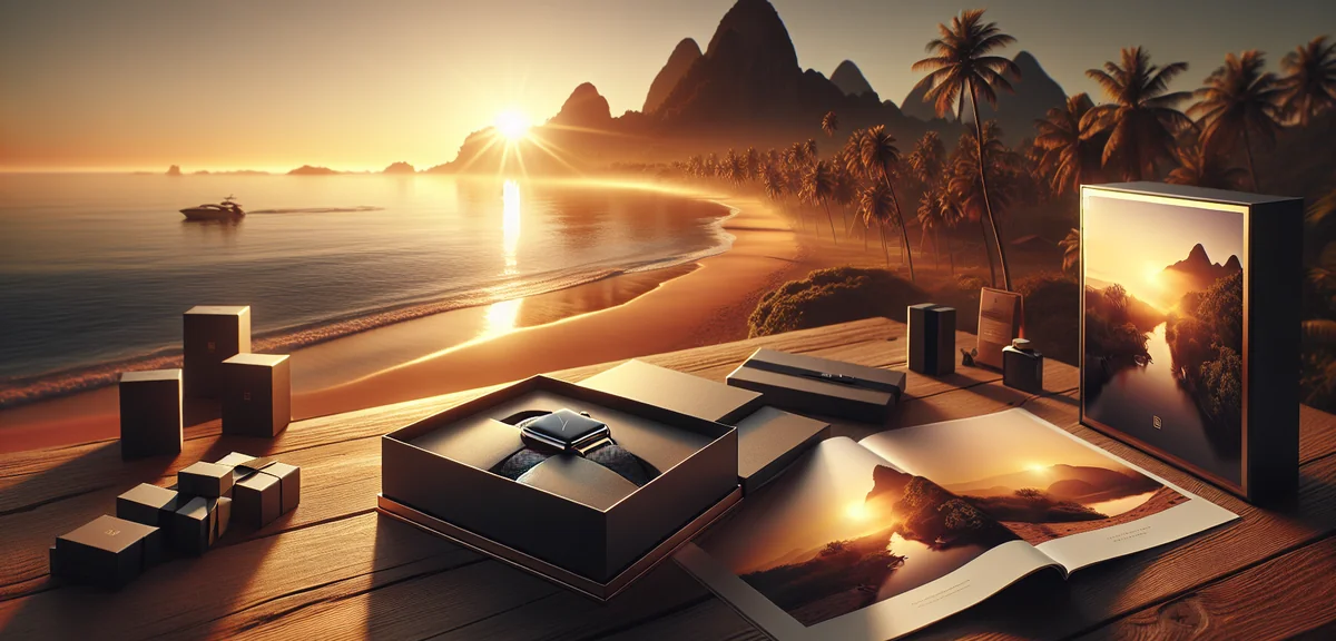 Authentic luxury brand certificate and guarantee card with elegant packaging, professional product p